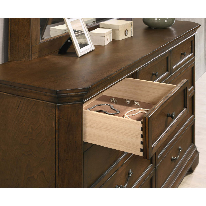 Ensemble de lit avec commode, miroir, table de chevet 4 pièces Traditional