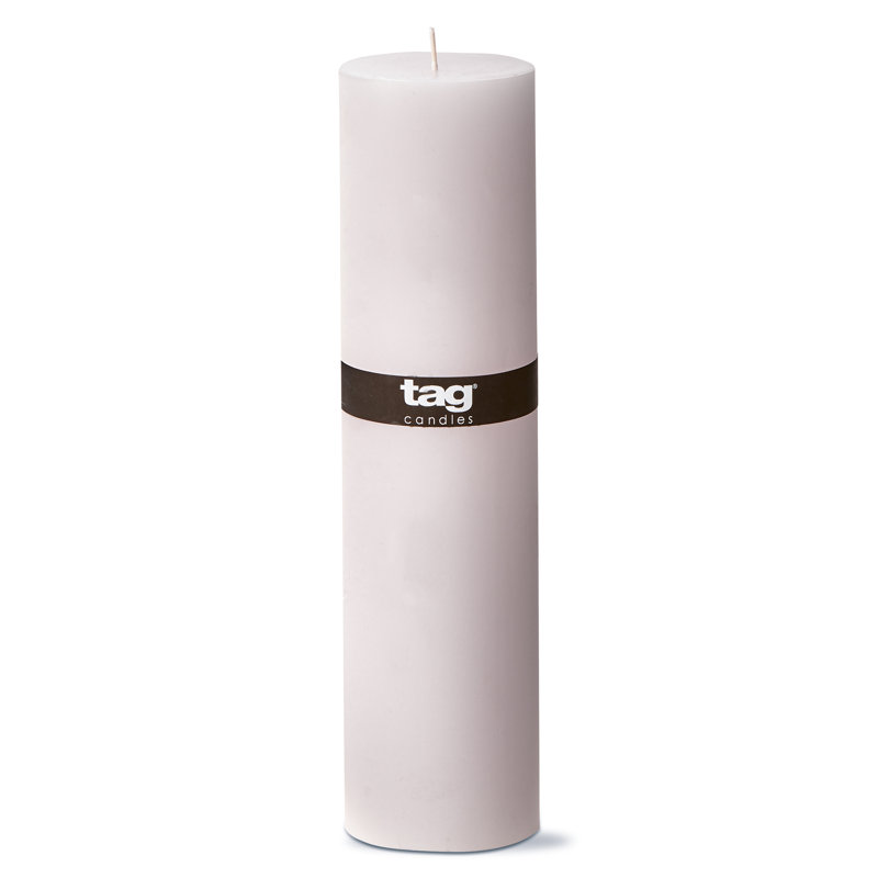 Bougie cylindrique sans parfum, L 12 po x l 3 po, Blanc, 1