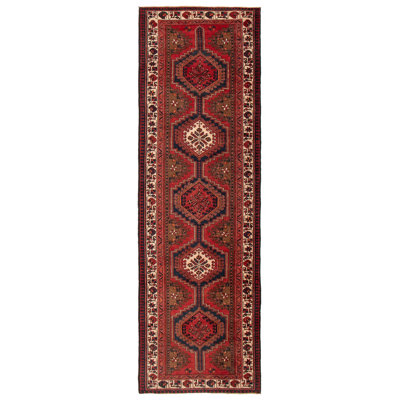 Brishaun One-of-a-Kind Runner 3'7" X 11'2" 1990s Runner Wool Area Rug Red
