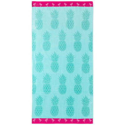  Serviette de plage 100% coton ananas