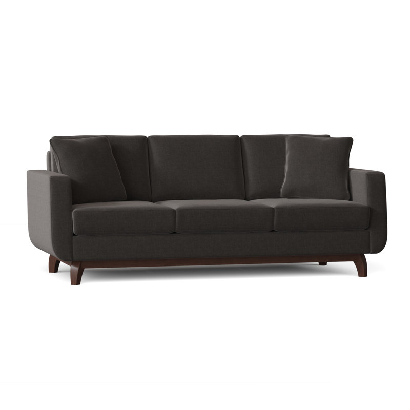 Canapé à accoudoirs carrés 85 po avec coussins réversibles Loy, Graphite Entice