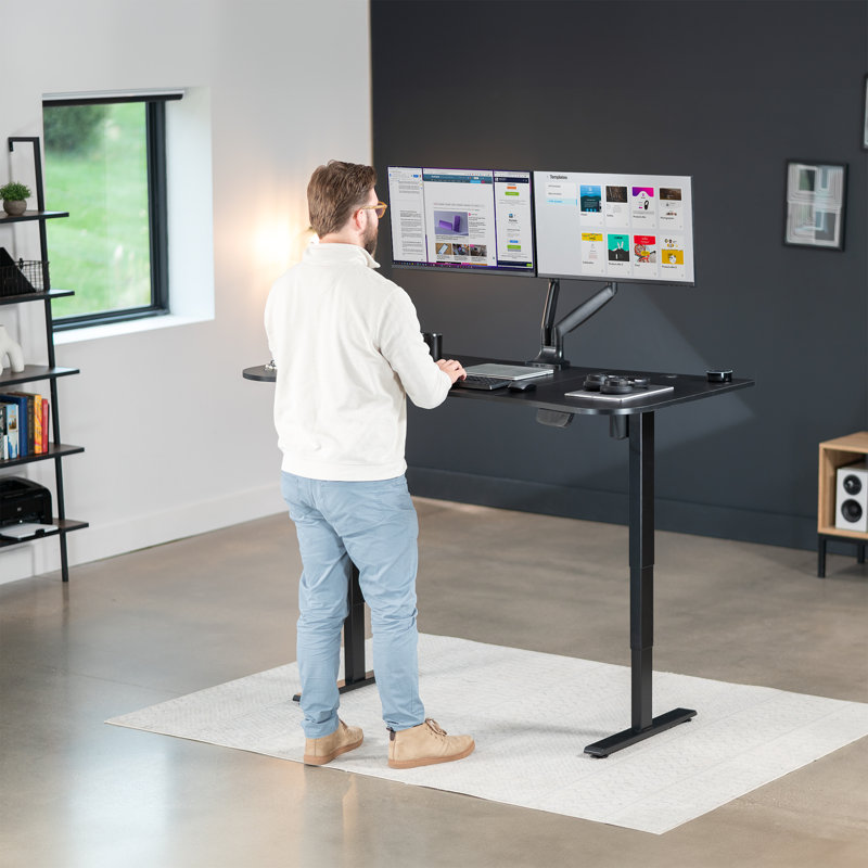 ErgoFlex Black Steel 63" Electric Sit/Stand Desk with Memory Controller