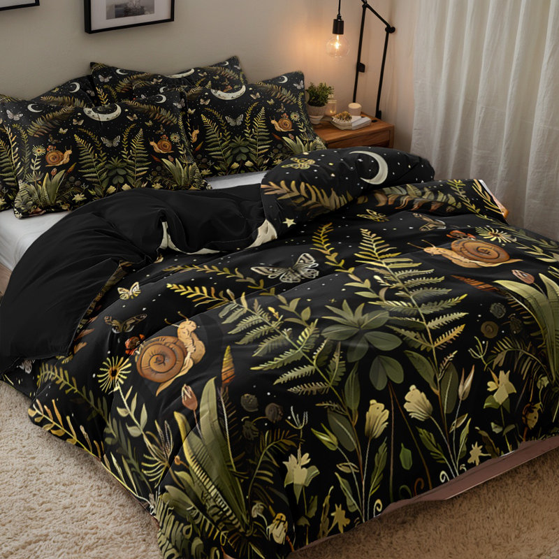 Ensemble de housse de couette en microfibre Forest, Housse de couette pour très grand lit et 2 taies 