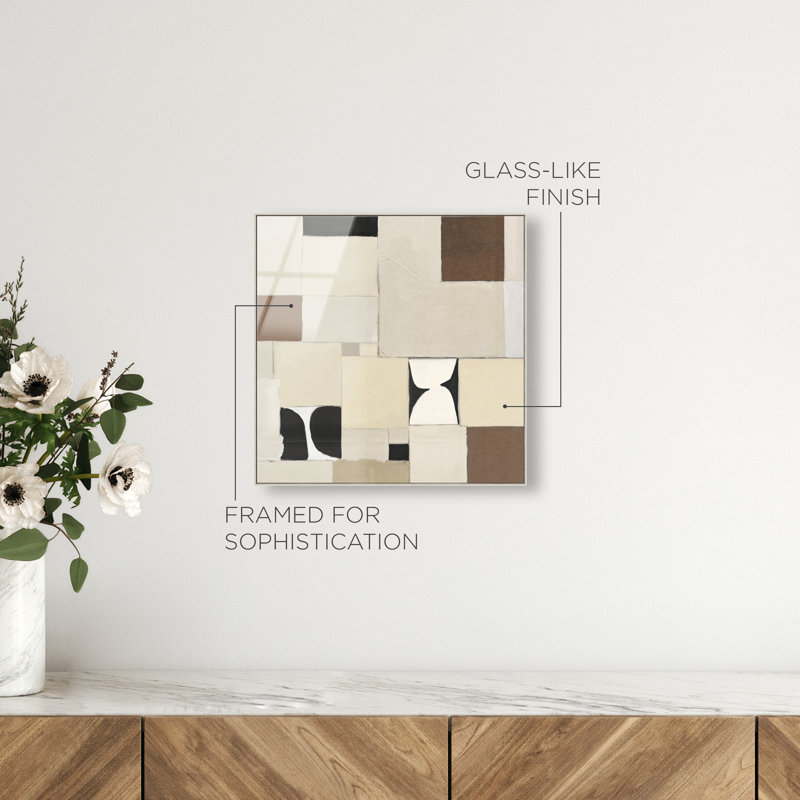 Boho Tiles II Print, 25" H x 25" W, Silver Floater Frame