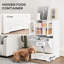 Armoire de rangement pour animal de compagnie blanc avec bols pour chien - alimentation, rangement spacieux, fabrication, bols en acier inoxydable, armoire réglable, crochets de laisse latéraux, temps d'alimentation contrôlés par la station de pointe, vaste