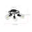 3-Lamp black dimmable glass ceiling light
