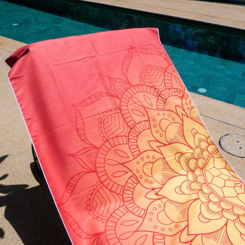 Serviette de plage en microfibre Caroli, Orange