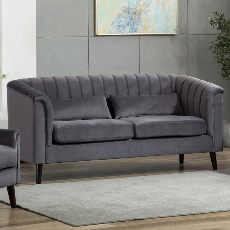 Colvin 3 Seater Velvet Sofa, Grey Velvet