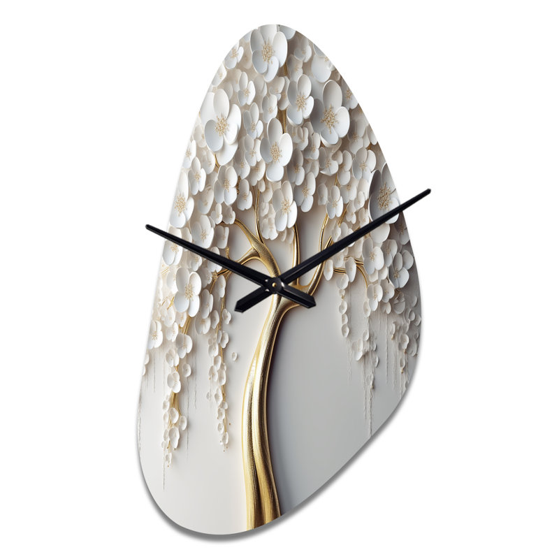 Horloge murale Bunner White Orchid Tree Garden Of Branches VII, Moyenne
