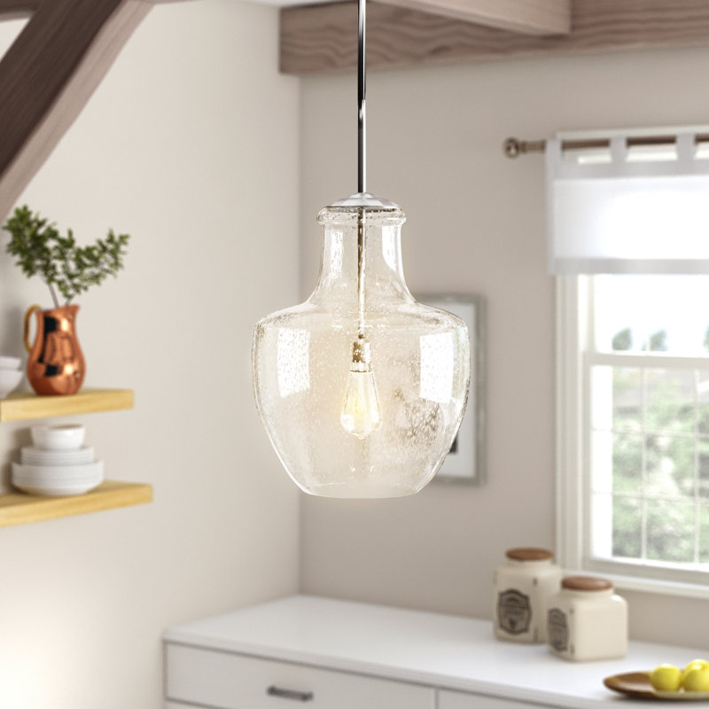 Ravenna 1 - Light Single Teardrop Pendant, Satin Nickel