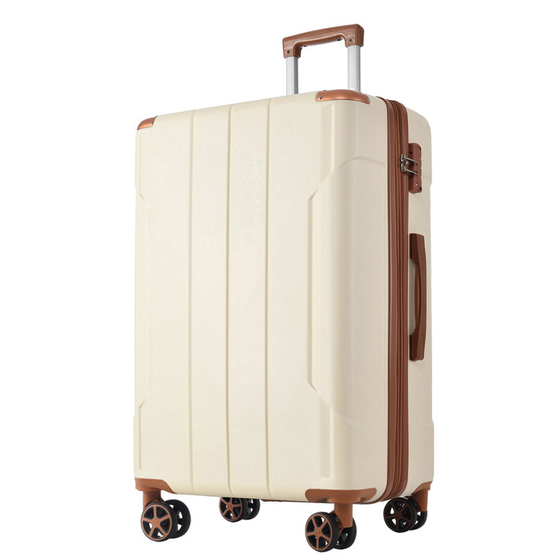 Hardshell Luggage, 25.8" H x 15.9" W x 10.2 " D, Brown white