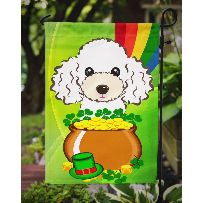 Drapeau de jardin Arella St. Patrick's, Caniche (blanc)