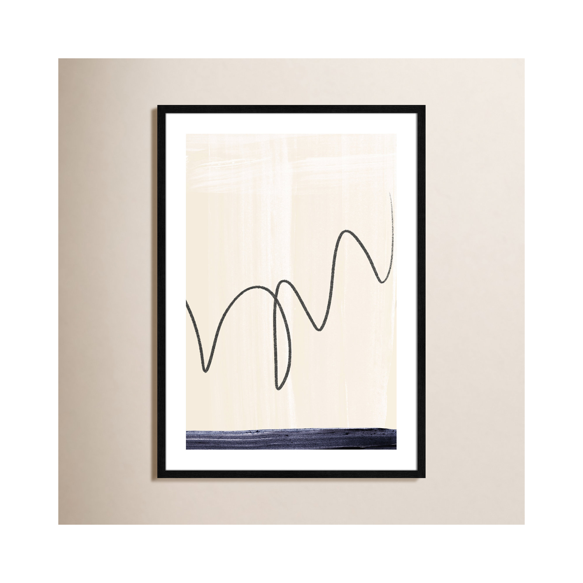 Departured II - Picture Frame Painting Print, Black Framed Paper, 35.5" H x 25.5" W x 0.75" D