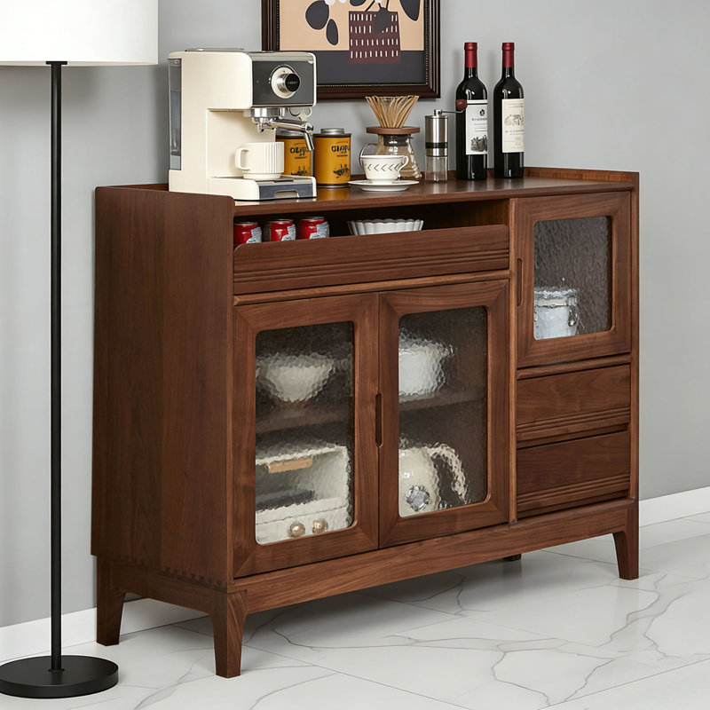 Multi-functional storage solid wood sideboard, 38.58" H x 47.24" W x 15.74" D