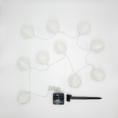 Guirlande solaire avec 10 lanternes en nylon