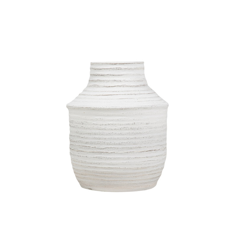 WHITE CERAMIC VASE, 40cm