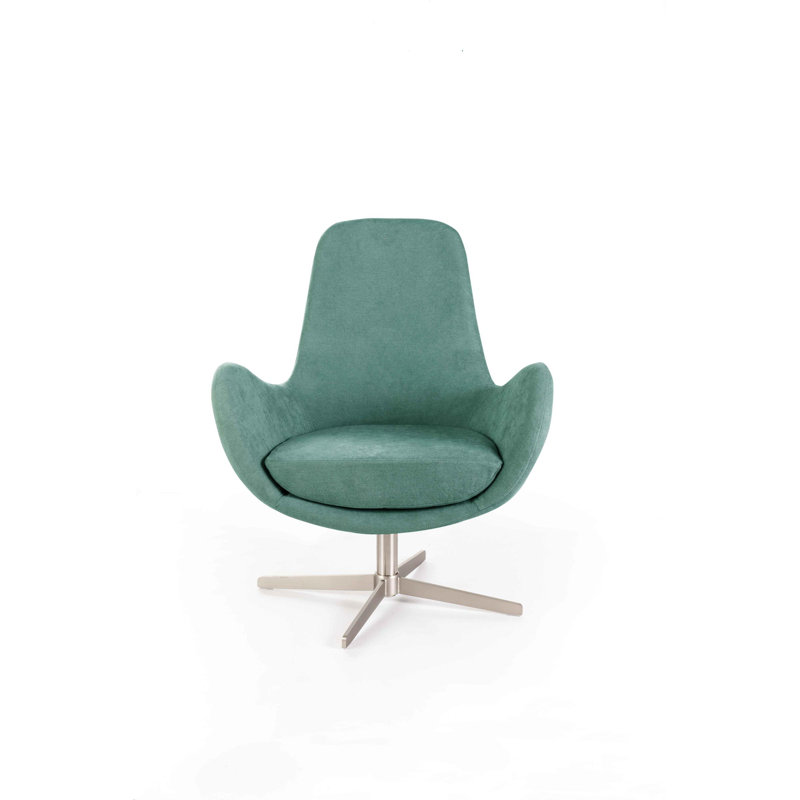 Akbota Upholstered Swivel Armchair, Teal