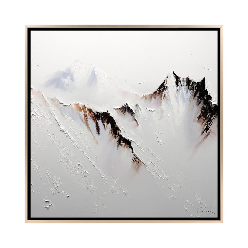 Crowned In Snow, Champagne Floater Framed Canvas, 37" H x 37" W x 1.5" D