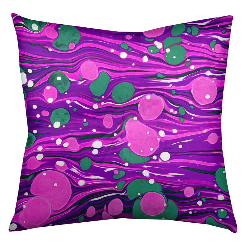 Coussin de plancher tourbillons, 26 po x 26 po, Rose / Mauve