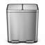 Poubelle à recyclage double en acier inoxydable 16 gallons avec contrôle des odeurs CleanAura et couvercle à fermeture en douceur Home Zone Living-131224155-93365607