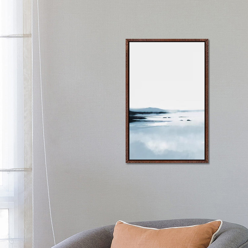 Calm Lake by Dan Hobday - Painting on Canvas, Classic Brown Wood Framed, 66.04 cm H x 45.72 cm W