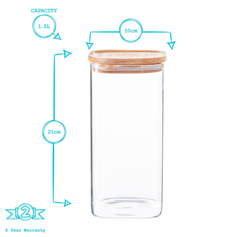 Glass Jar, 21cm H x 10cm W x 10cm D