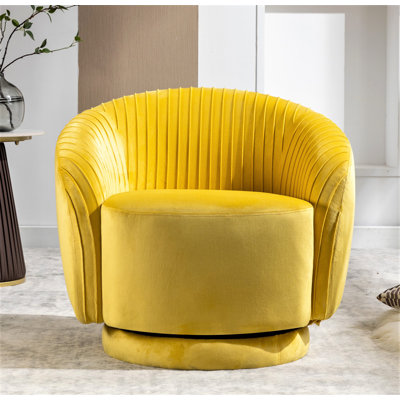 Milvo Velvet Swivel Barrel Chair