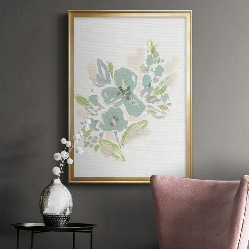 «Seafoam Petals III», reproduction encadrée de qualité supérieure - prête à être accrochée, Or