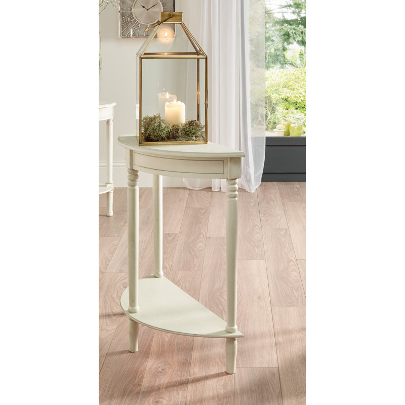 Callum 80cm Solid Wood Console Table, White