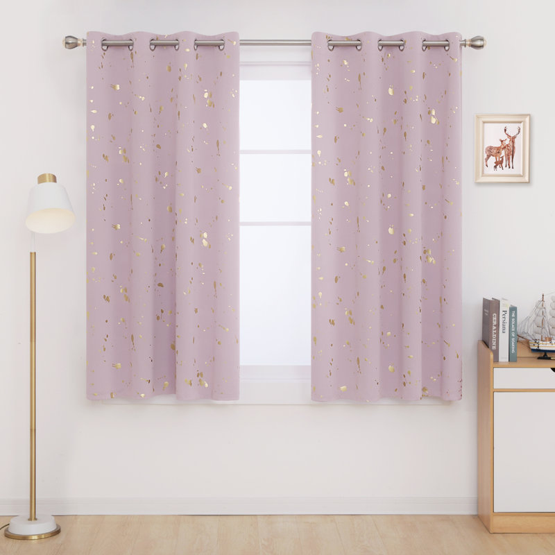 Girlie Room Darkening Curtain Panel Pair, 52" W x 84" L, Pink Lavender