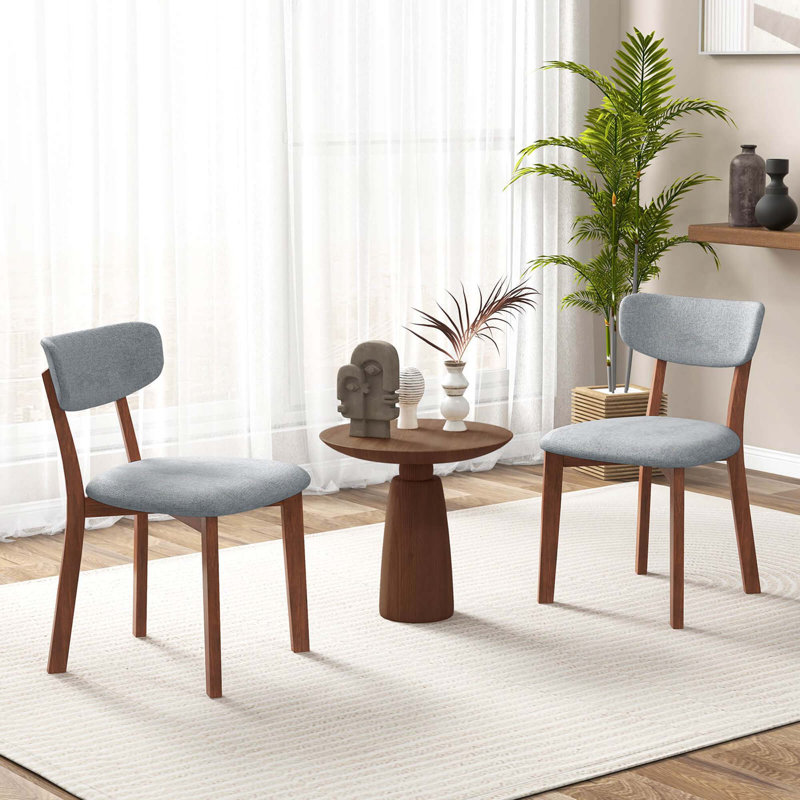 19'' H Linen Upholstered Side Chair, Gray