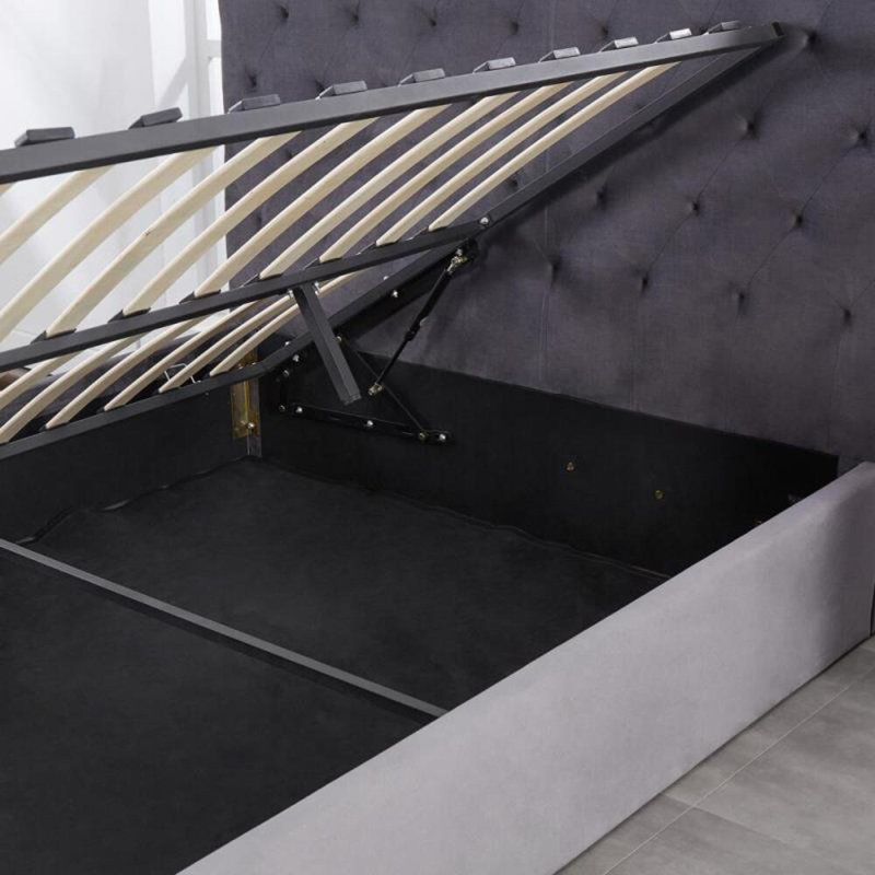 Upholstered Ottoman Storage Bed with Mattress, Double (4'6")