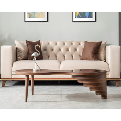 Table basse en placage de noyer naturel Relax