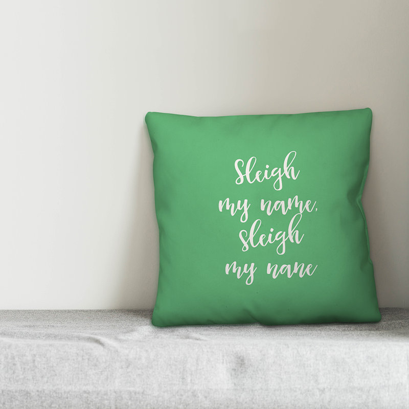  Coussin Sleigh My Name, Vert clair, Coussin décoratif