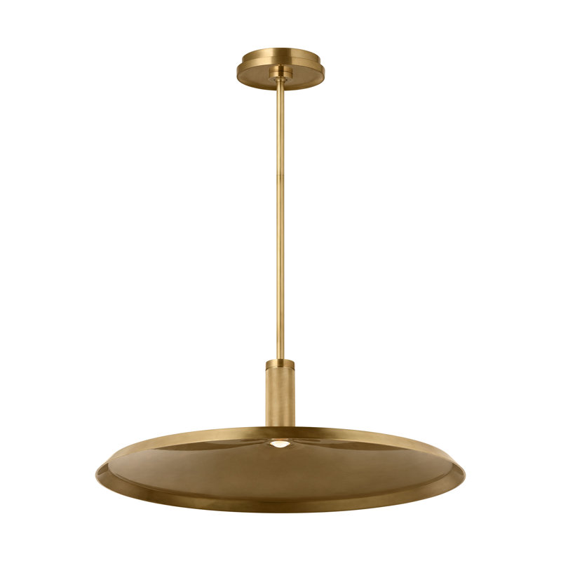 Saucer Direct 1 - Light LED Pendant, Hand Rubbed Antique Brass