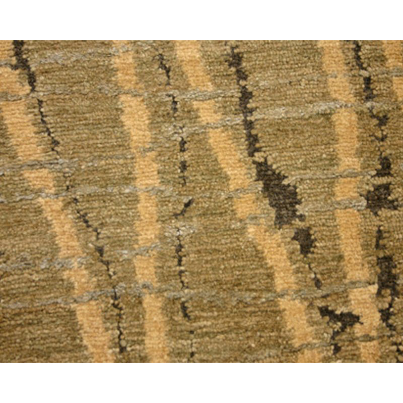 Dragnet Wool Striped Area Rug in Beige/Green, Rectangle 8' x 10'