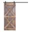 Porte de grange coulissante à panneaux en bois X Series avec trousse de quincaillerie d'installation (DIY) 1 6-80405739-80405735