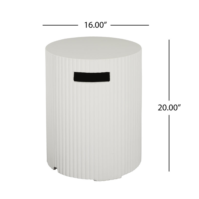 Table de foyer d'extérieur au propane avec porte-réservoir Lyle Myle Lyle, Blanc