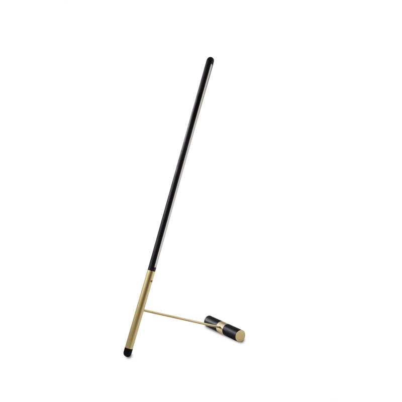 Linea LED Floor Lamp, Brass, Black Ash