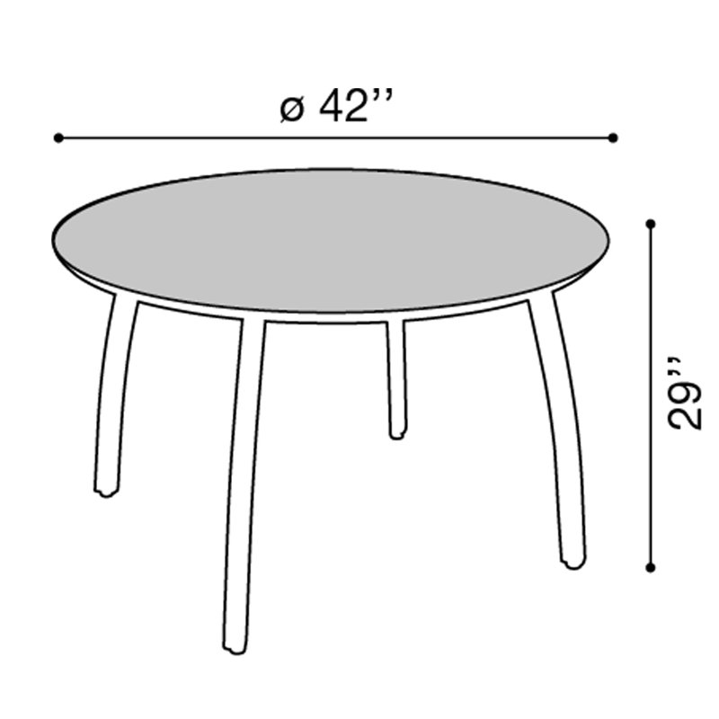 Sunset Round Metal Outdoor Dining Table With Umbrella Hole , in. W in. D, Bronze, 29" H x 42" L x 42" W