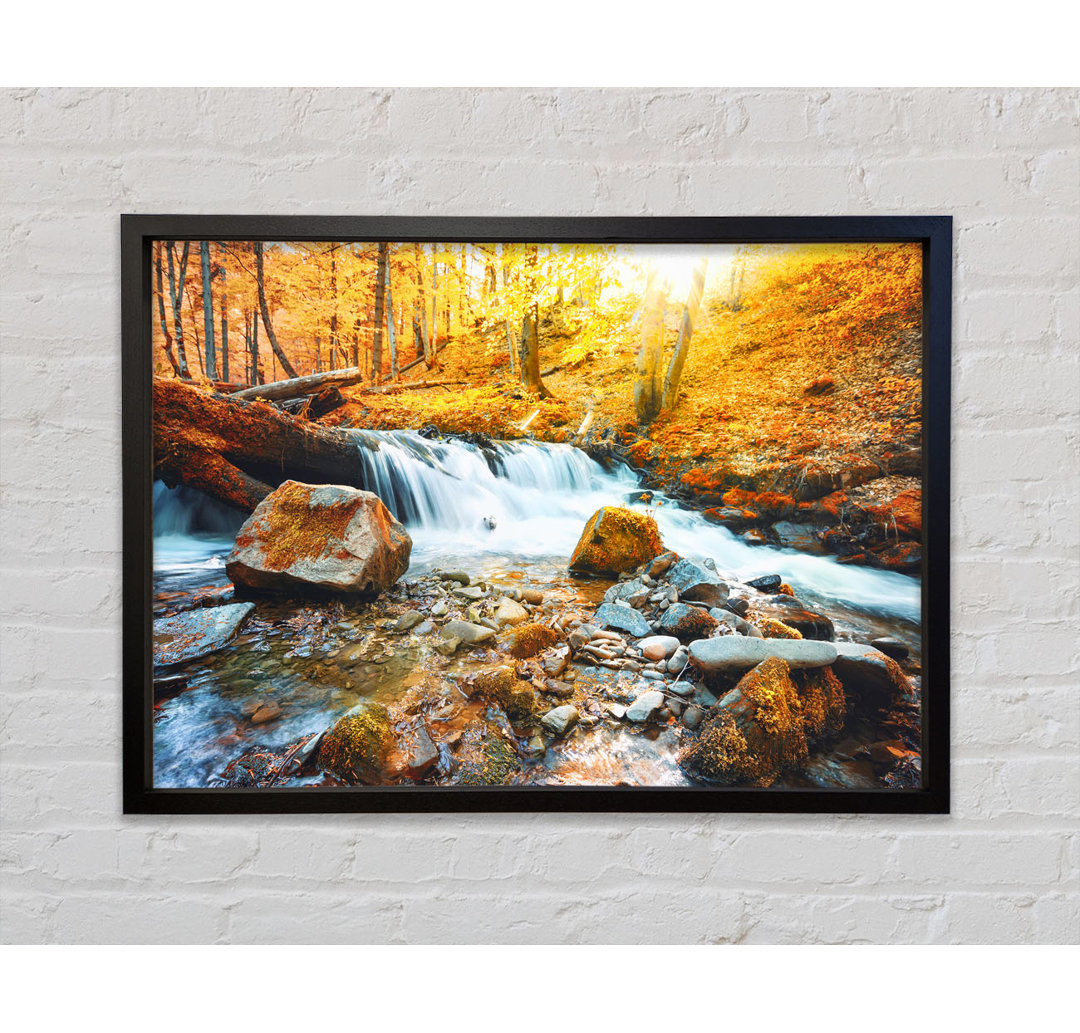 Waterfall In The Woods Beauty - Einzelbildrahmen Kunstdrucke auf Leinwand