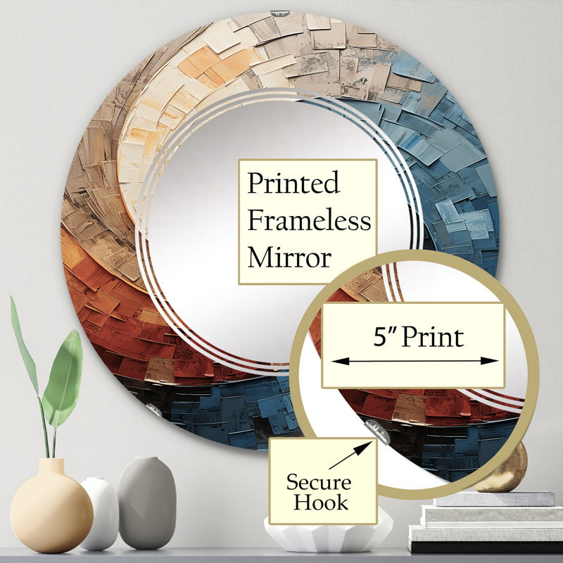 Havity - Miroir mural moderne rond, 24 po x 24 po