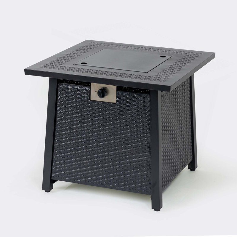 28-Inch Iron Square Propane Fire Pit Table