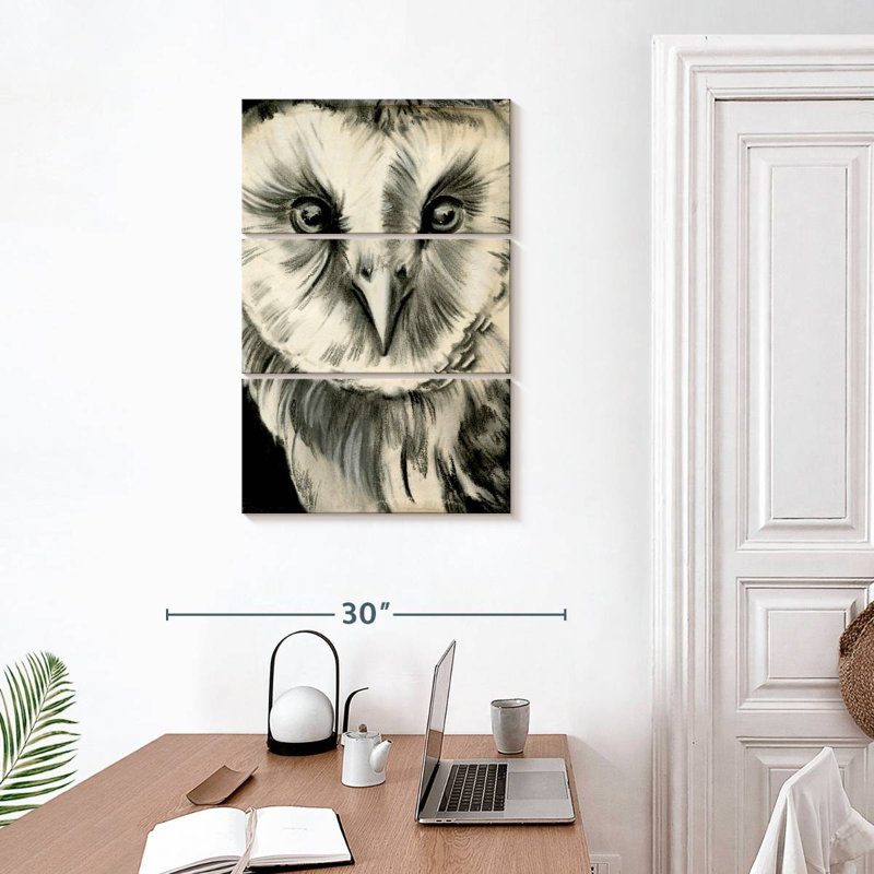 Hibou gris anthracite Brampt II, H 32 po x l 20 po