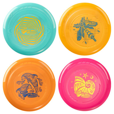 Wham-O Frisbee Go, ensemble de 4 disques volants, ensemble de jouets colorés et légers de 9 pouces