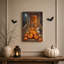 Toile d'Halloween «Jack-o-lantern» et chapeau de sorcière-869194388