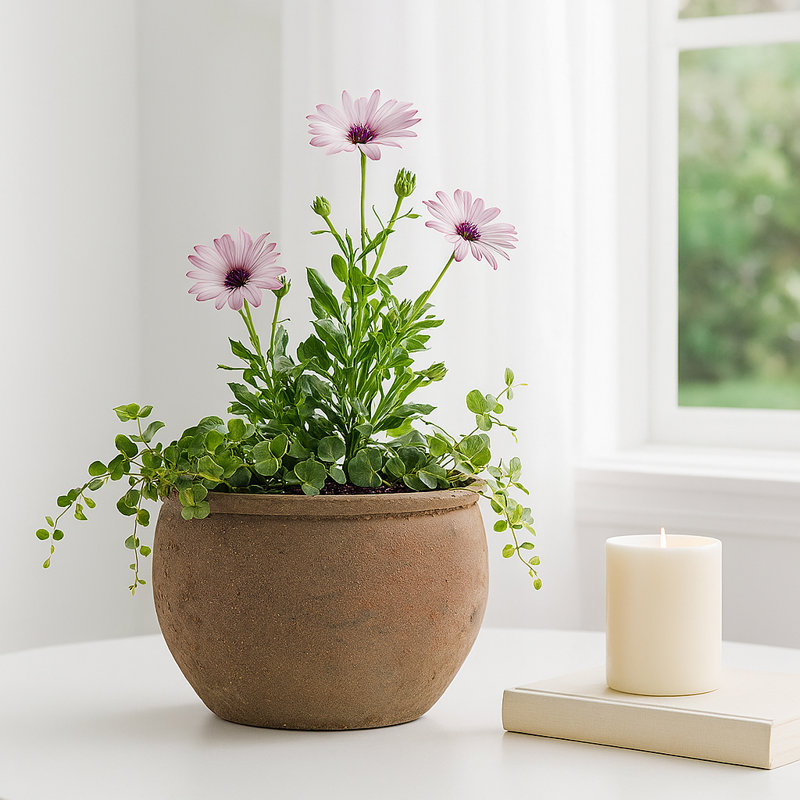 Pot à fleurs Hooge, H 9 po x l 13 po x P 13 po, Brun foncé