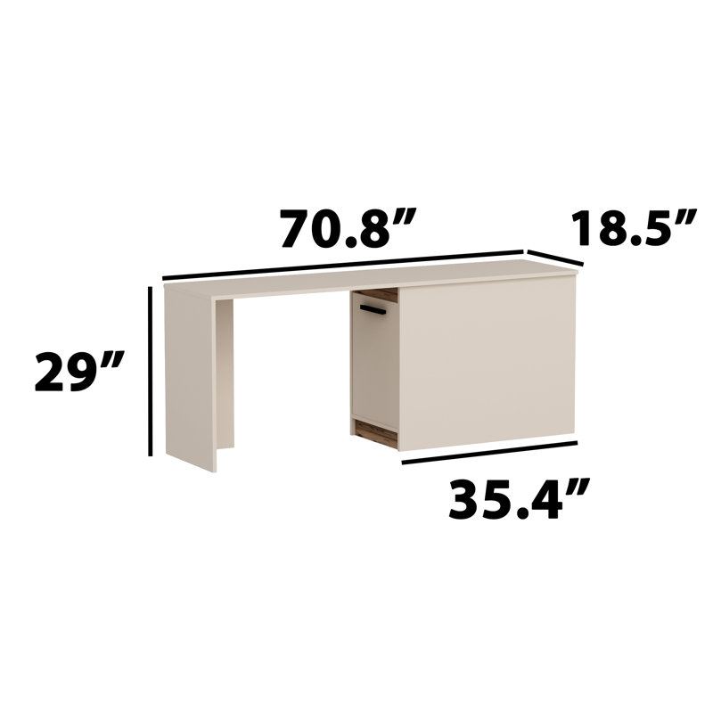 Milina Computer Desk, Beige