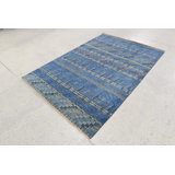 Transitional One-of-a-Kind Rectangle 4'8" X 6 Hand Knotted Area Rug
