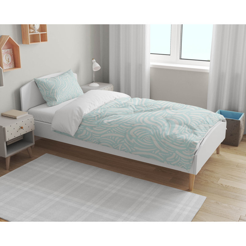 Ensemble d'édredon décoratif Cozy Swirl, Bleu clair